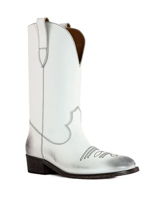 White calf leather cowboy boots VIA ROMA 15 | 3381BIANCO